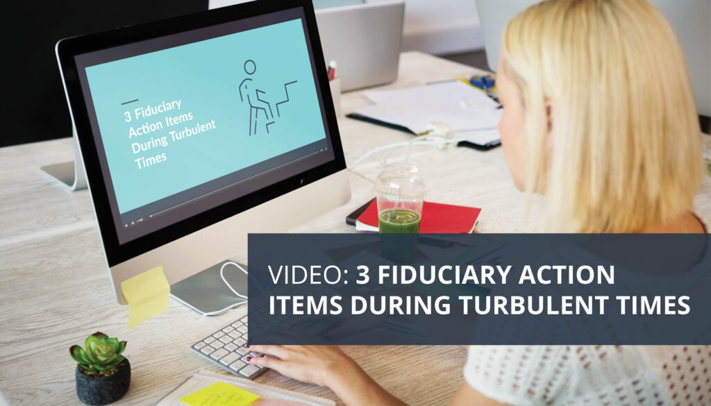 a female staff creating a presentation about fiduciary action items